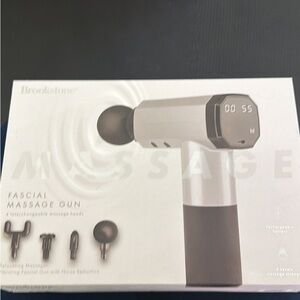 Brookstone Silver and Black Deep Tissue Massage Gun